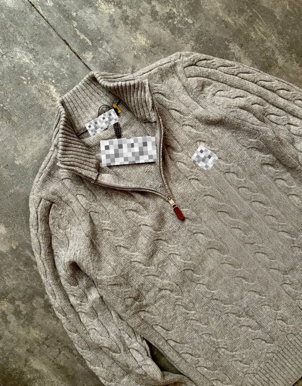 Men’s Cable-Knit Quarter-Zip Sweater