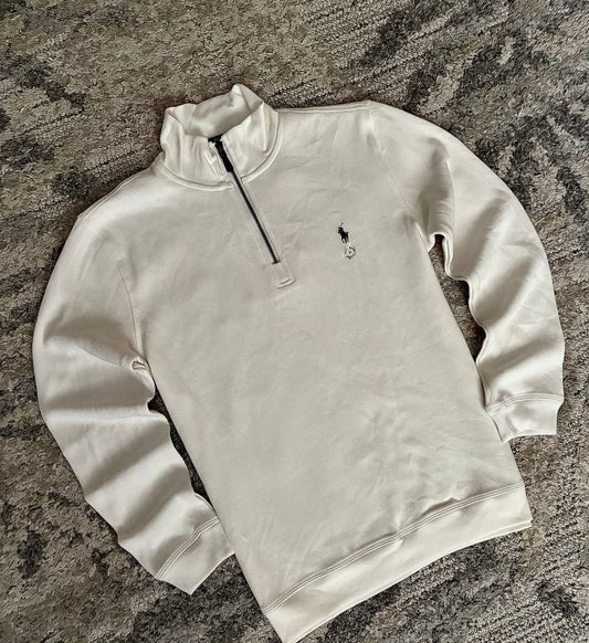 Men’s 1/4 Zip Sweatshirt – White