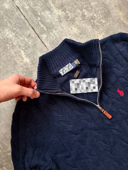 Men’s Cable-Knit Quarter-Zip Sweater