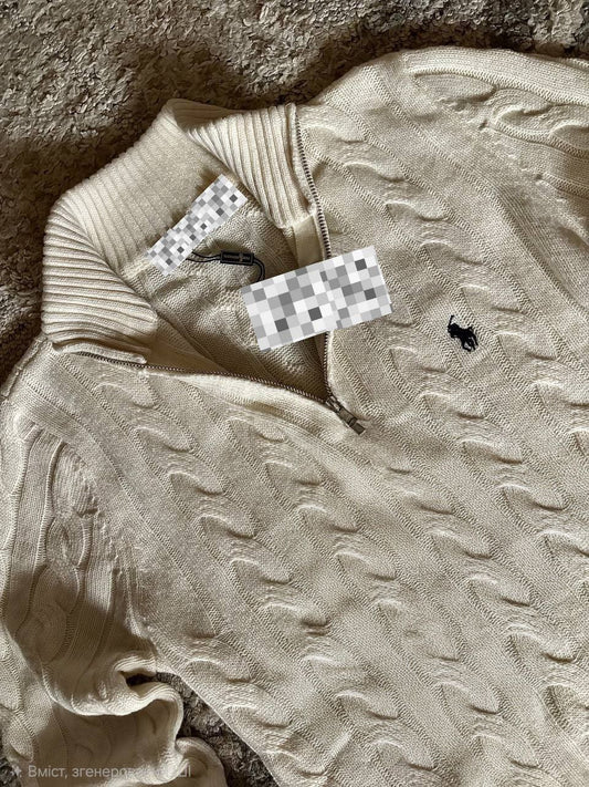 Men’s Cable-Knit Quarter-Zip Sweater