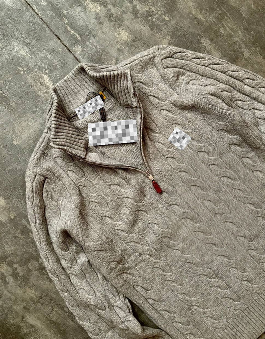 Men’s Cable-Knit Quarter-Zip Sweater