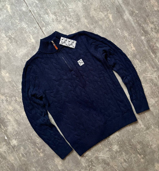 Men’s Cable-Knit Quarter-Zip Sweater