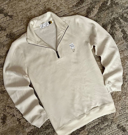 Men’s 1/4 Zip Sweatshirt – White