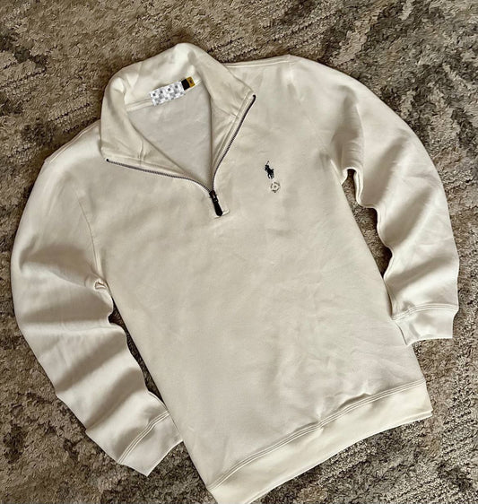 Men’s 1/4 Zip Sweatshirt – White