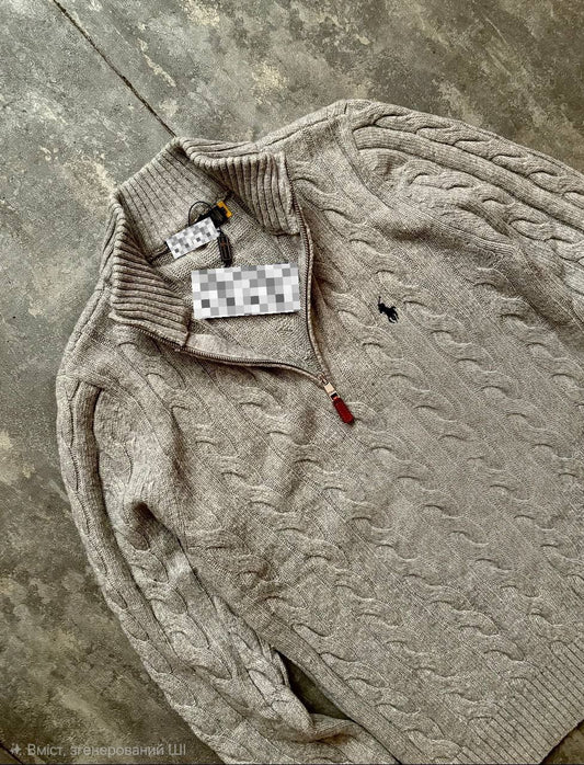 Men’s Cable-Knit Quarter-Zip Sweater