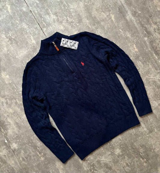 Men’s Cable-Knit Quarter-Zip Sweater